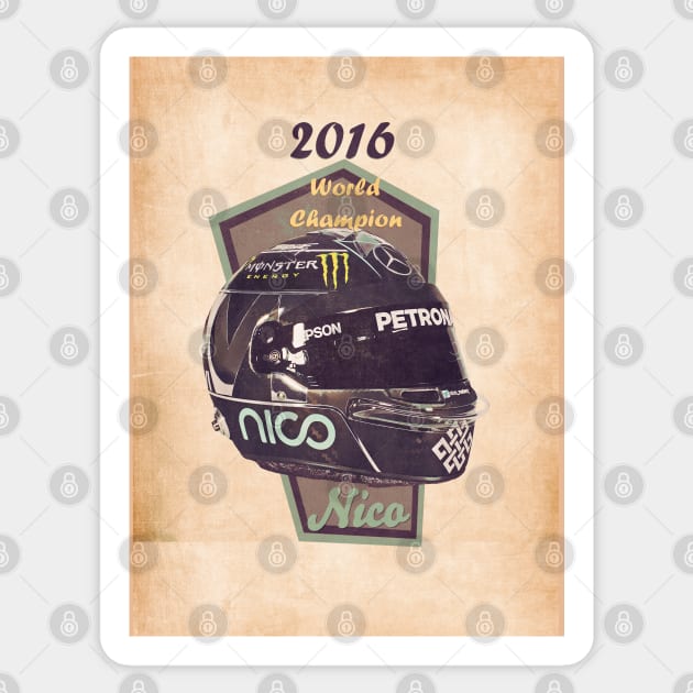 2016 Nico Rosberg Sticker by Popcult Posters